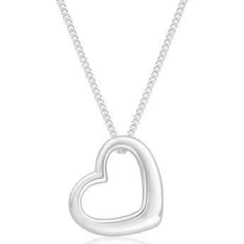 Sterling Silver Open Heart Pendant With 45cm Chain – Shiels Jewellers