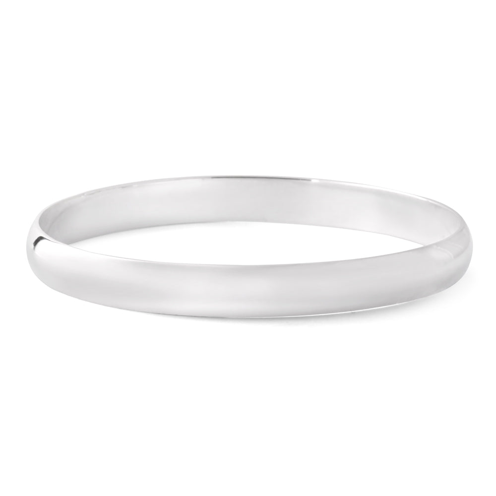 Sterling Silver Solid Plain 8mm Golf 65mm Bangle