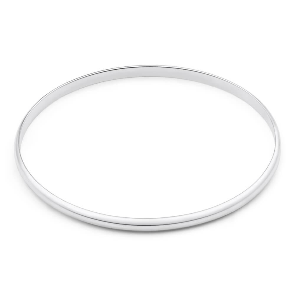 Solid Sterling Silver 4mm Plain 70mm Bangle