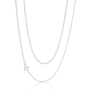 Sterling Silver 50 Gauge Curb Dicut Chain 55cm