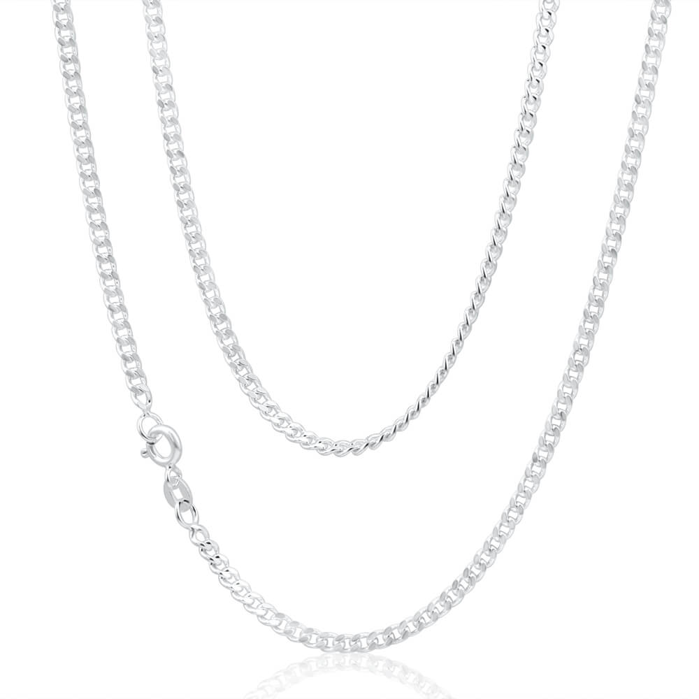 Sterling Silver 80 Gauge Diamond Cut 45cm Curb Chain Shiels Jewellers