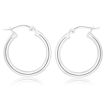 Sterling Silver 19mm Plain Hoop Earrings – Shiels Jewellers