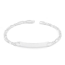 Load image into Gallery viewer, Sterling Silver Figaro 1:3 ID Bracelet in 19cm