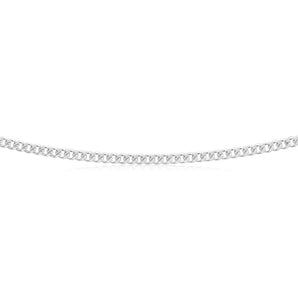 Sterling Silver 80 Gauge Diamond Cut 50cm Curb Chain