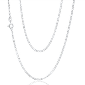 Sterling Silver Diamond Cut 60cm Curb Chain