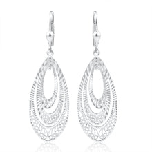 Load image into Gallery viewer, Sterling Silver Cutout Drop Earrings