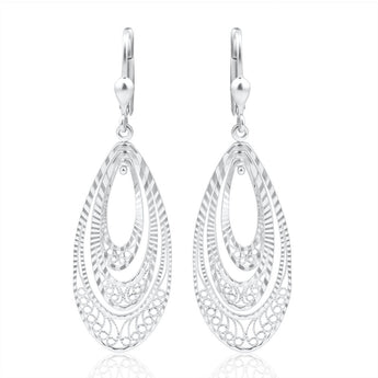 Sterling Silver Cutout Drop Earrings