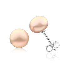 Load image into Gallery viewer, Sterling Silver Pink Freshwater Pearl Stud Earrings