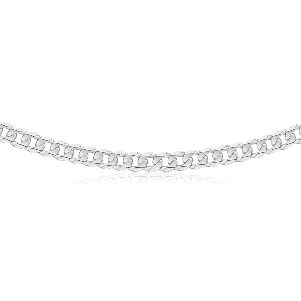 Sterling Silver Curb Flat 55cm Chain