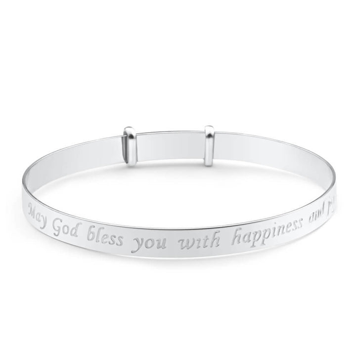 Sterling Silver Baby Psalm Bangle Expandable 40mm