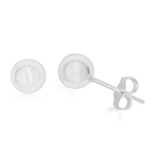 Load image into Gallery viewer, Sterling Silver 6mm Plain Ball Stud Earrings
