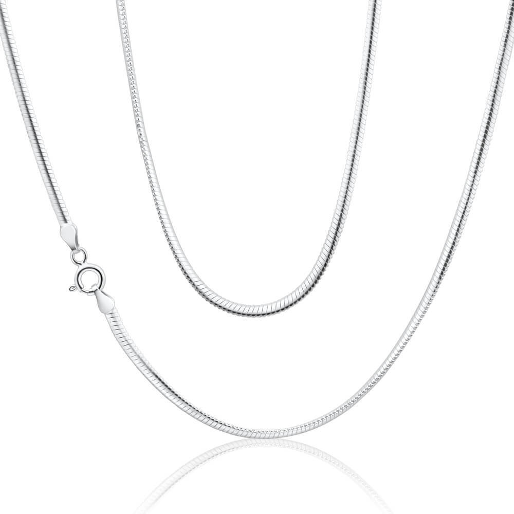 DOTEFFIL 925 Sterling Silver 10mm Flat Snake Chain Necklace (Fashion Jewelry)