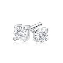 Load image into Gallery viewer, Sterling Silver Zirconia 3mm Claw Stud Earrings