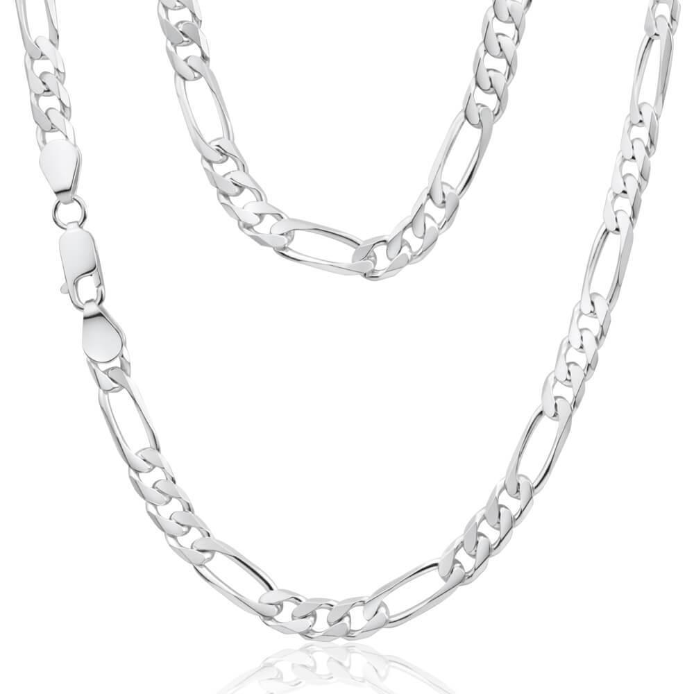 Sterling Silver 55cm Diamond Cut Figaro 1-3 Chain