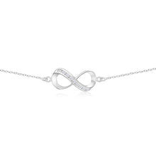 Load image into Gallery viewer, Sterling Silver Cubic Zirconia Infinity Trace Bracelet 19cm