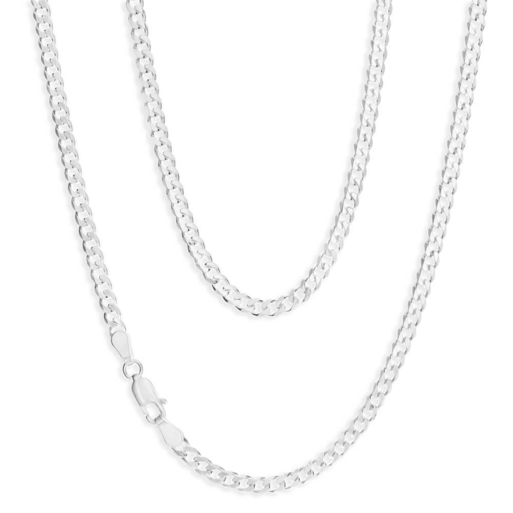 Sterling Silver 100 Gauge Diamond Cut 70cm Curb Chain