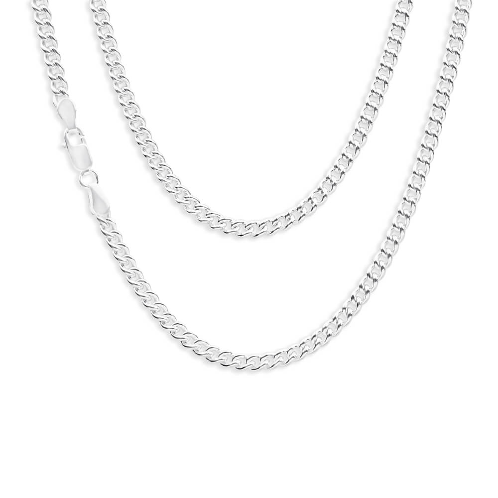 Sterling Silver Curb 100 Gauge 45cm Chain