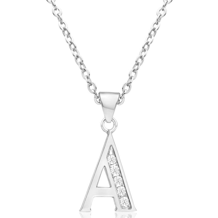 Sterling Silver Cubic Zirconia Initial 
