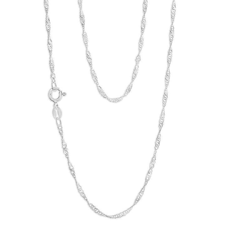 Sterling Silver Singapore 30 Gauge 45cm Chain