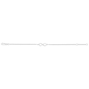 Sterling Silver Fancy Infinity Bracelet 19cm