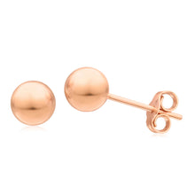 Load image into Gallery viewer, Rose Gold Plated Sterling Silver Ball 6mm Stud Earrings