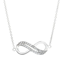 Load image into Gallery viewer, Sterling Silver Cubic Zirconia Infinity Pendant With 45cm Chain