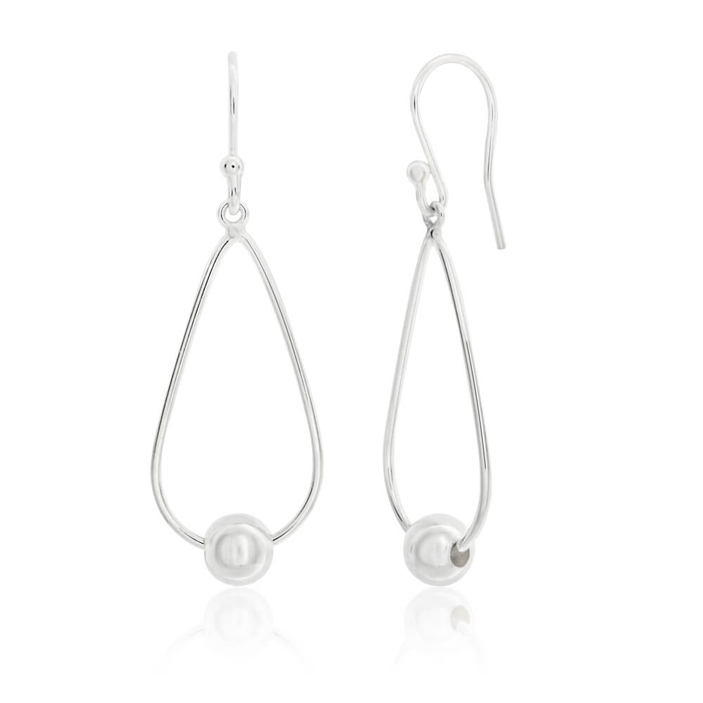 Sterling Silver Teardrop Bead Ball Drop Earrings Shiels Jewellers