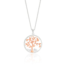 Load image into Gallery viewer, Gold Plated Sterling Silver Cubic Zirconia Tree of Life Floating Pendant
