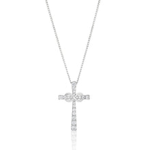 Load image into Gallery viewer, Sterling Silver Cubic Zirconia Cross &amp; Infinity Pendant
