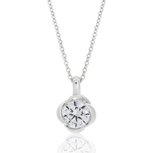Load image into Gallery viewer, Sterling Silver Cubic Zirconia Flower Pendant With 40 + 5cm Chain