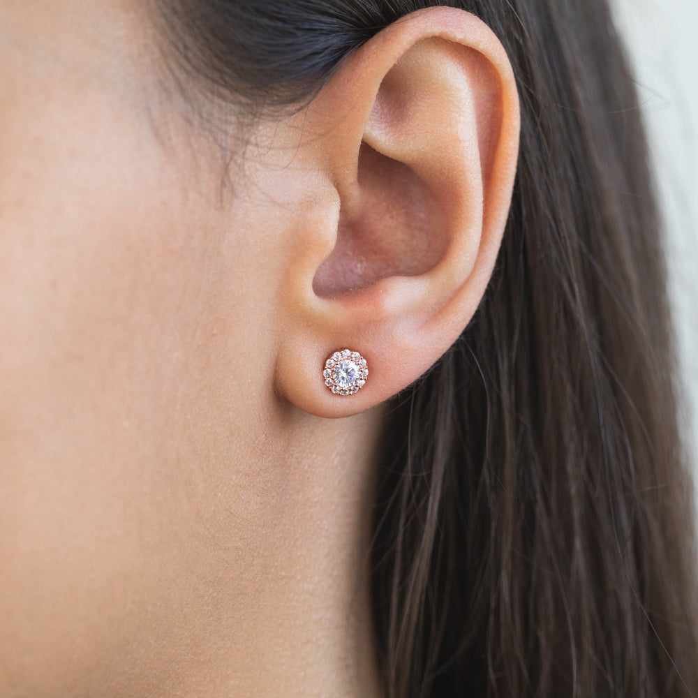 Rose Gold Curled Heart Sterling Silver Studs – Priyaasi