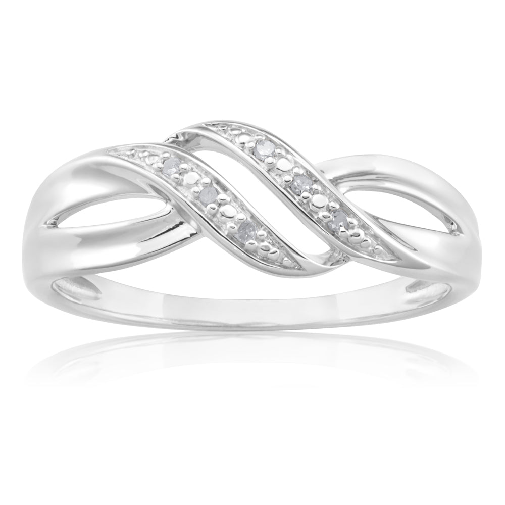 Small Diamond Rings Silver Sterling Silver Diamond Ring– Shiels Jewellers