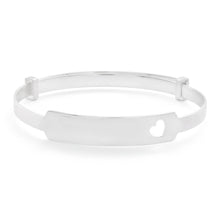 Load image into Gallery viewer, Sterling Silver ID Heart Cut Out Baby Bangle