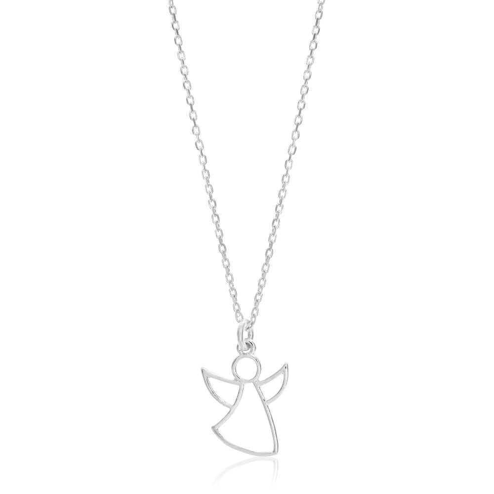 Sterling Silver Fancy Angel Pendant With 45cm Chain
