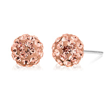 Load image into Gallery viewer, Sterling Silver Crystal Peach Stud Earrings