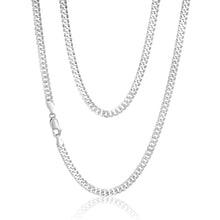 Load image into Gallery viewer, Sterling Silver Rhodium Plated 55cm 90 Gauge Flat Curb Chain