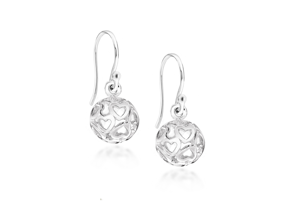 Sterling Silver Filigree Ball Drop Earrings Shiels Jewellers
