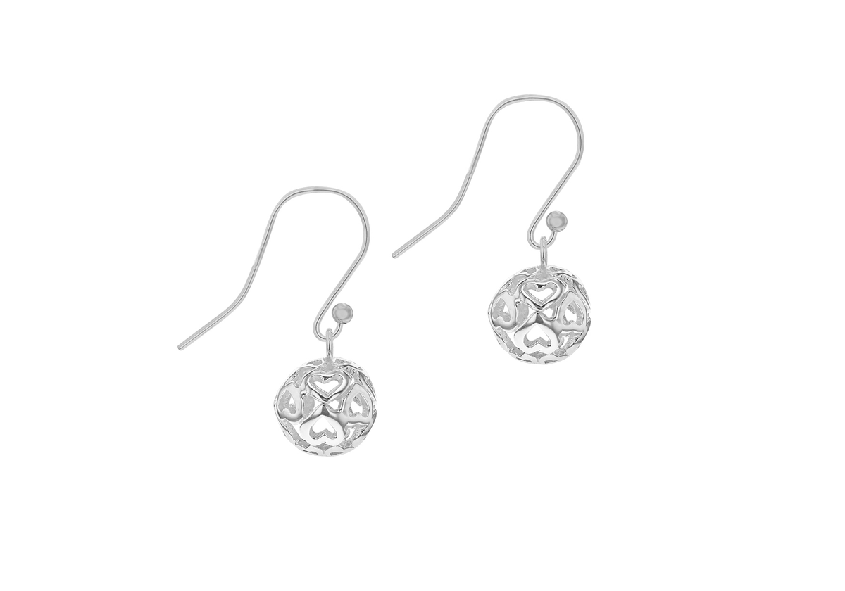 Sterling Silver Filigree Ball Drop Earrings Shiels Jewellers