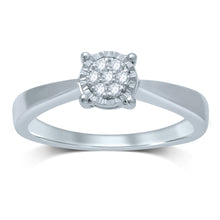 Load image into Gallery viewer, Silver with 7 Diamond Ring
