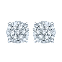 Load image into Gallery viewer, Silver Studs with 14 Diamonds
