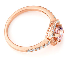 Load image into Gallery viewer, Sterling Silver and Rose Gold Plated Zirconia Ring   *No Resize*