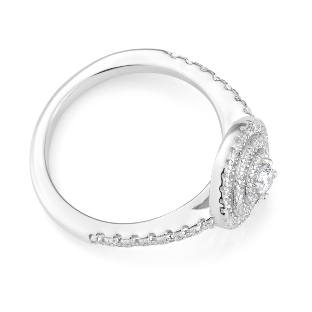 Sterling Silver Cubic Zirconia Orbit Ring