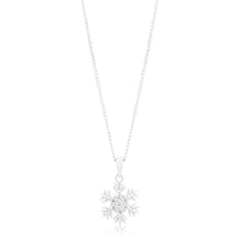 Load image into Gallery viewer, Sterling Silver Cubic Zirconia Snowflake Pendant
