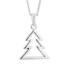 Load image into Gallery viewer, Sterling Silver Christmas Tree Open Pendant