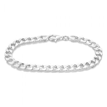Load image into Gallery viewer, Sterling Silver Square Curb 21cm Bracelet