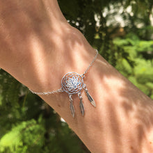 Load image into Gallery viewer, Sterling Silver Lotus Dream Catcher 19cm Bracelet