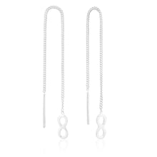 Load image into Gallery viewer, Sterling Silver Infinity Drop Threader Earrings