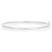 Load image into Gallery viewer, Sterling Silver Plain Oval Hinged Bangle