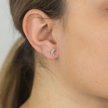 Load image into Gallery viewer, Sterling Silver Crescent Moon Studs