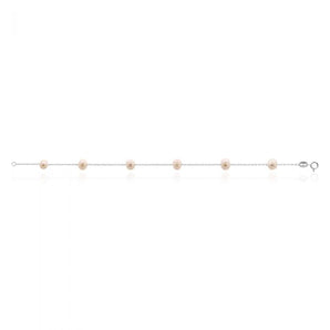 Sterling Silver Freshwater Cream/Light Pink Pearl Bracelet    *COLOURS MAY VARY*